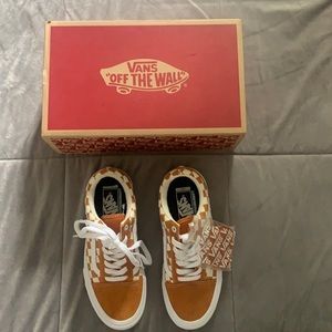Old School Pro Vans Checkerboard Golden Oak
